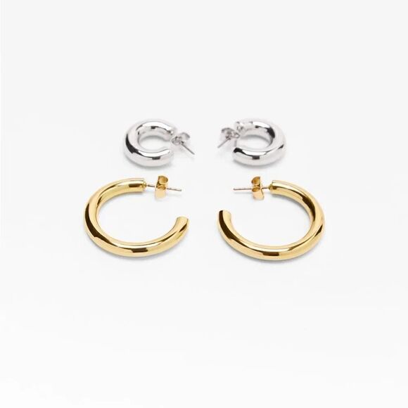 ZARA PACK OF HOOP EARRINGS - Picture 5 of 6